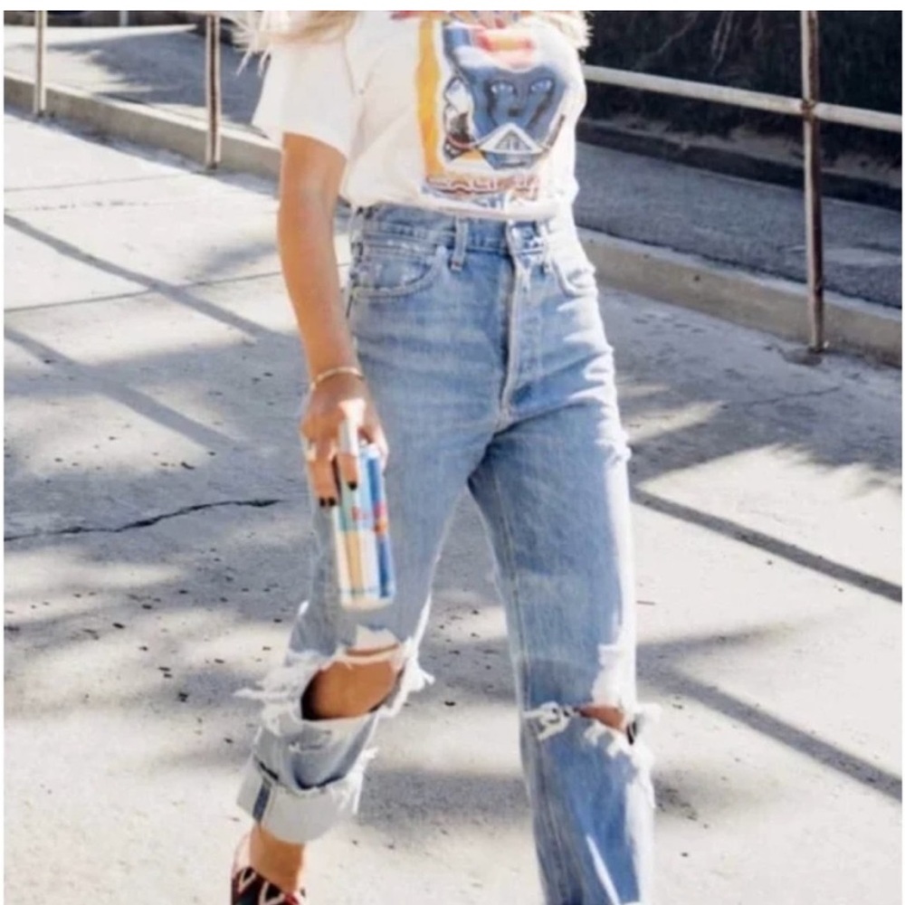 AGOLDE | 90s Mid Rise Loose Fit Distressed Jeans Fall Out 26